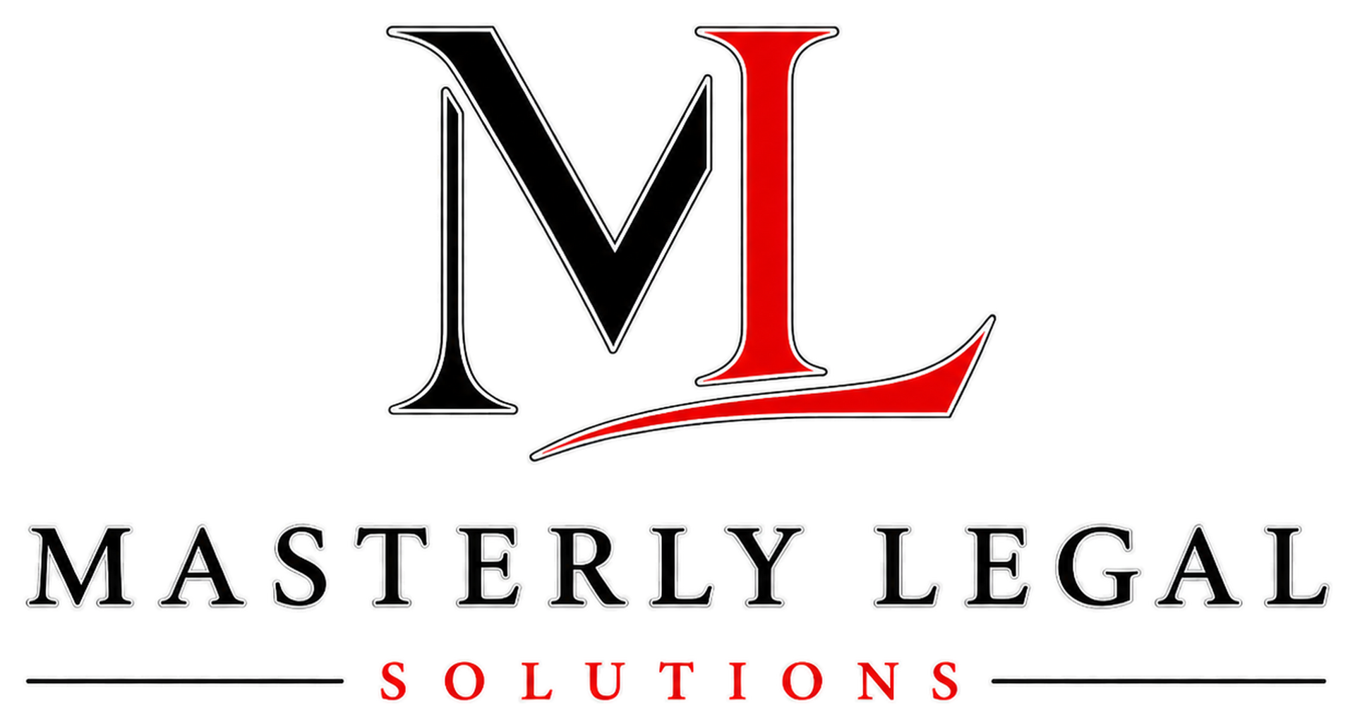 A logo for a law firm called masterly legal solutions , pllc.