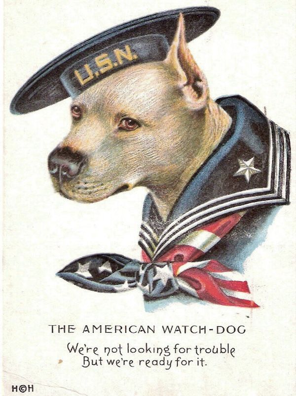 ww1 navy poster with pit bull
