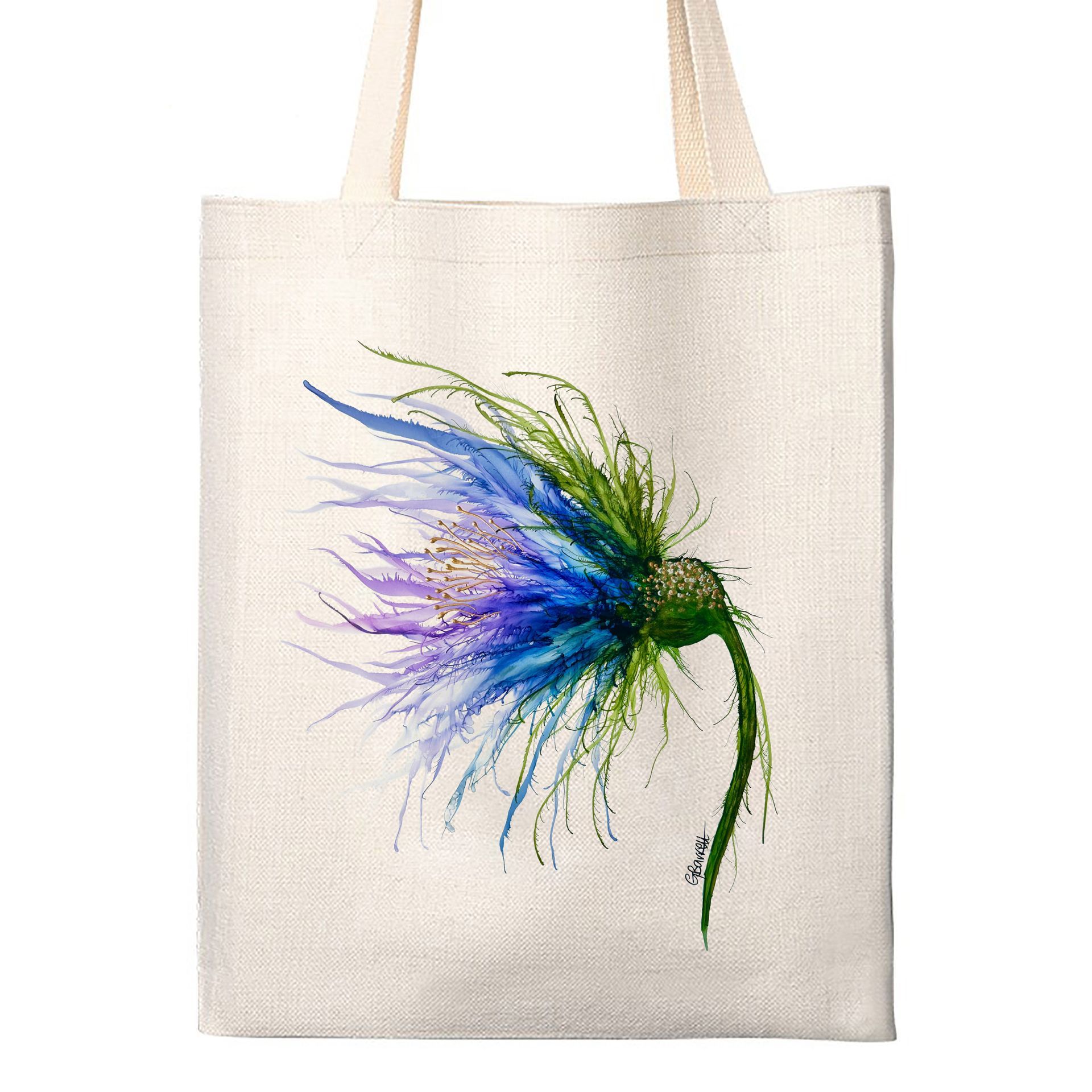 Windswept Blue Linen Bag