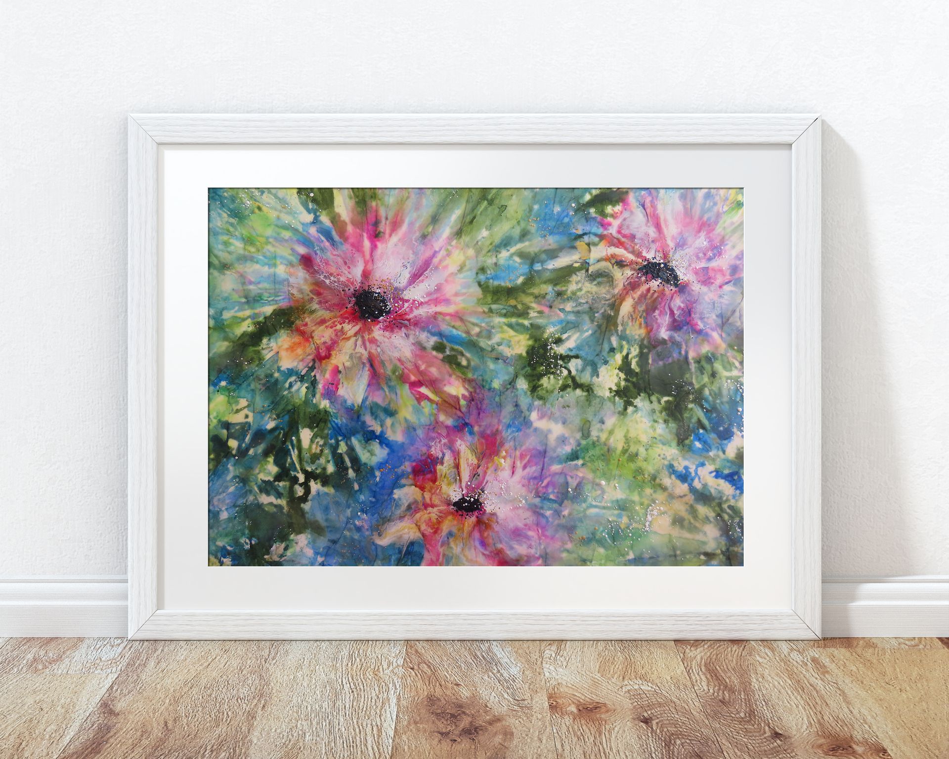 Floral Dance A4 print in mount