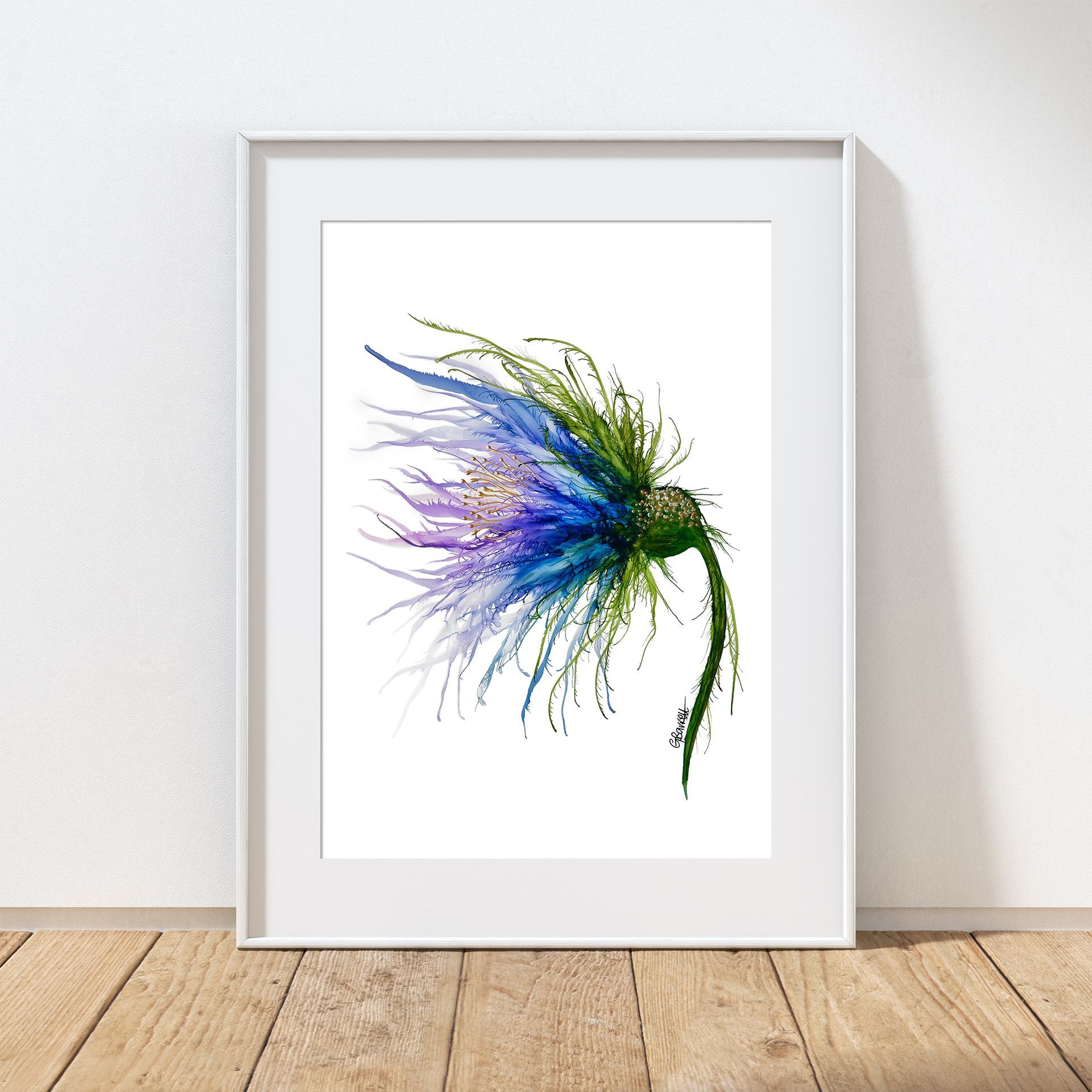 Windswept Blue A4 print in mount