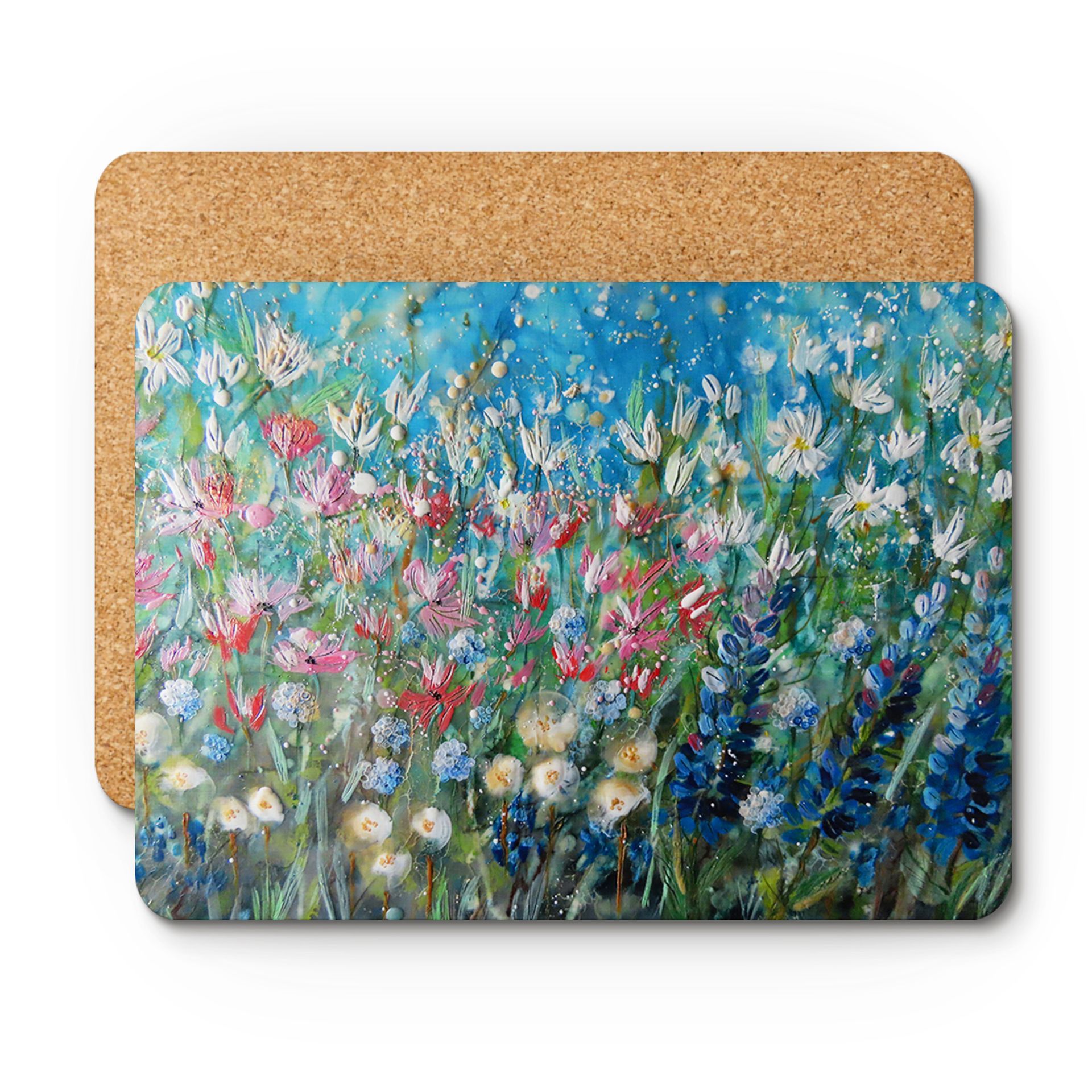 Bloomin' Blue Corkback Placemat (set of 4)