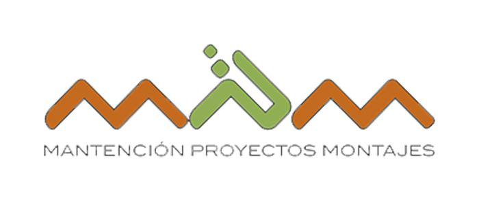 Logotipo de MAM (Mantenimiento, Proyectos, Montajes): gráfico naranja y verde con texto debajo en gris.