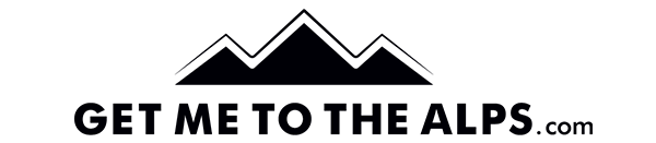An image of the Get me to the Alps logo with black text and a mountain