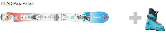 An image of kids skis and ski boots from the SKiSET rental shop.