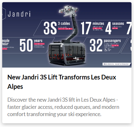 An image snippet of our new Les Deux Alpes ski lift blog