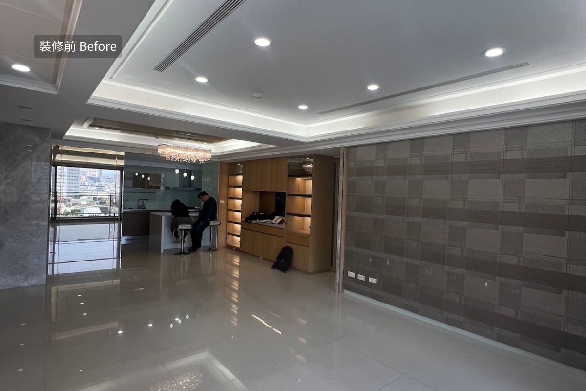 自在磅礴，小寶優居室內設計，台中中古屋翻新案，客餐廳裝修前。