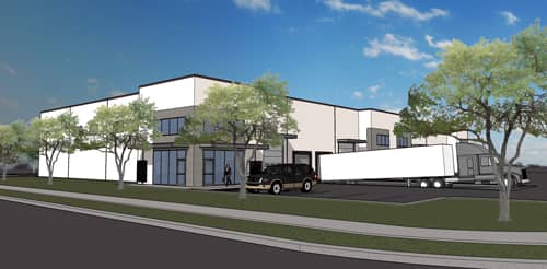 Rendering of a large commercial building