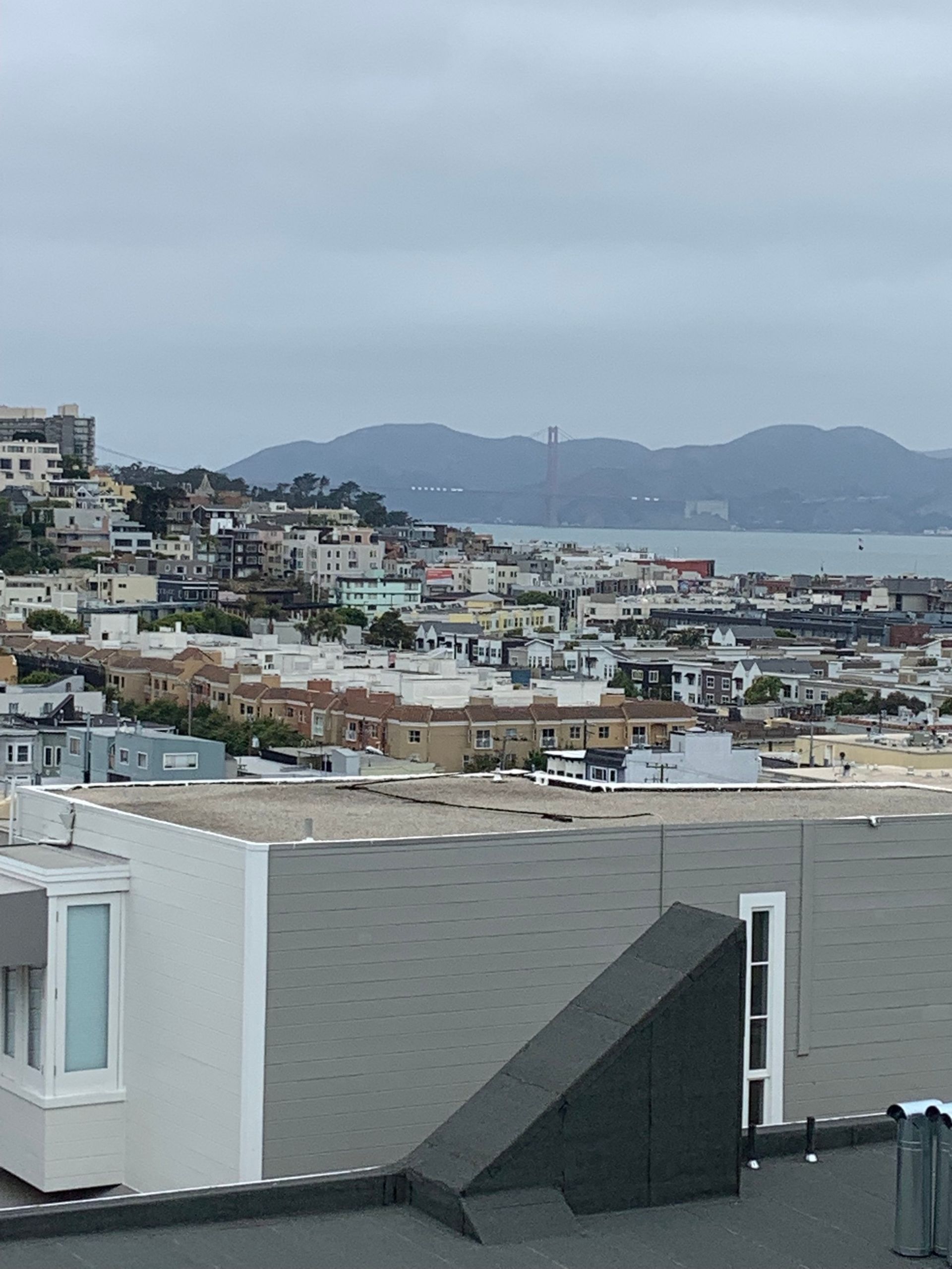 A view of a city from the roof of a building