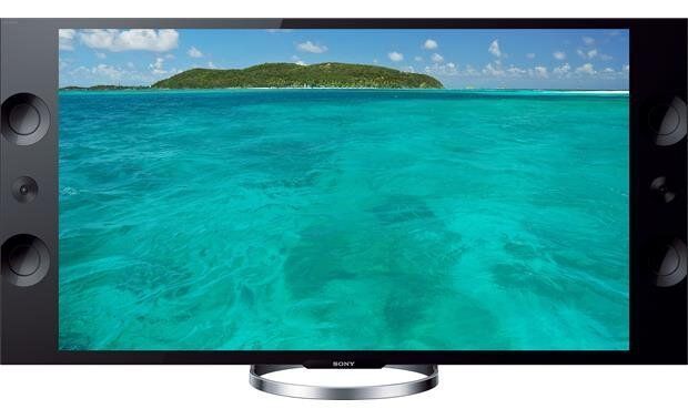 A television with a picture of the ocean on it