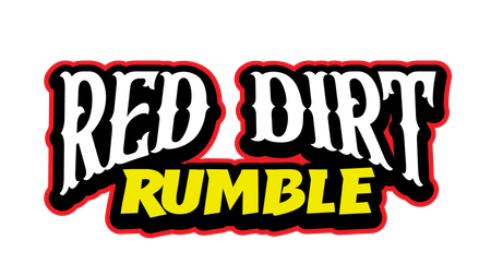 A red dirt rumble logo on a white background.