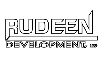 A black and white logo for rudeen development , llc.