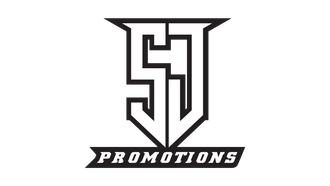 A black and white logo for promotions is on a white background.