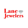 Logo for Lane Jewelers: Red text, diamond graphic.