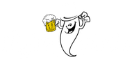 nightly spirits ghost with beer logo