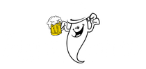nightly spirits ghost with beer logo