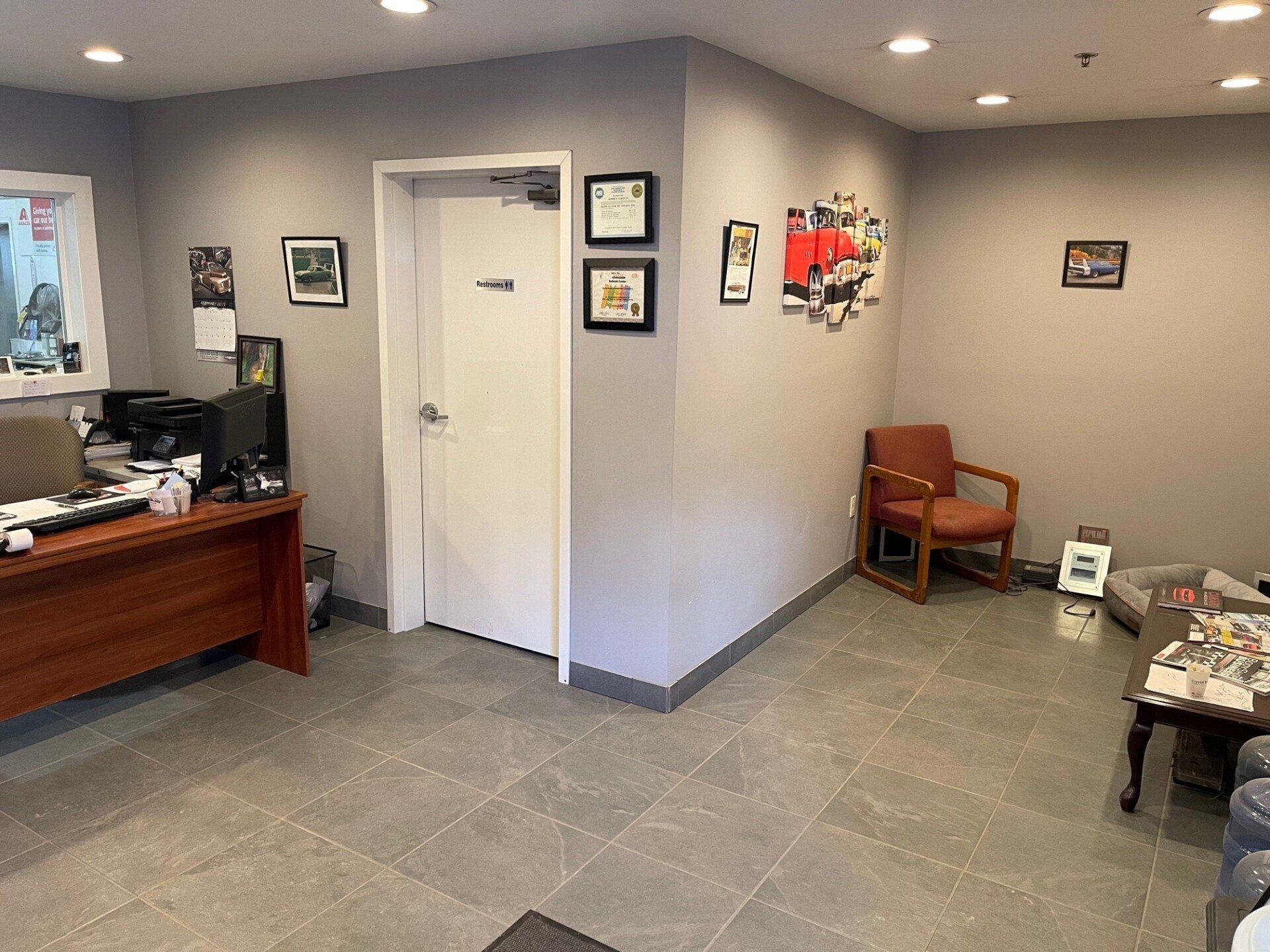 Car Repair Shop Office – Ray Lasnier’s Classics and Collision – Essex, VT