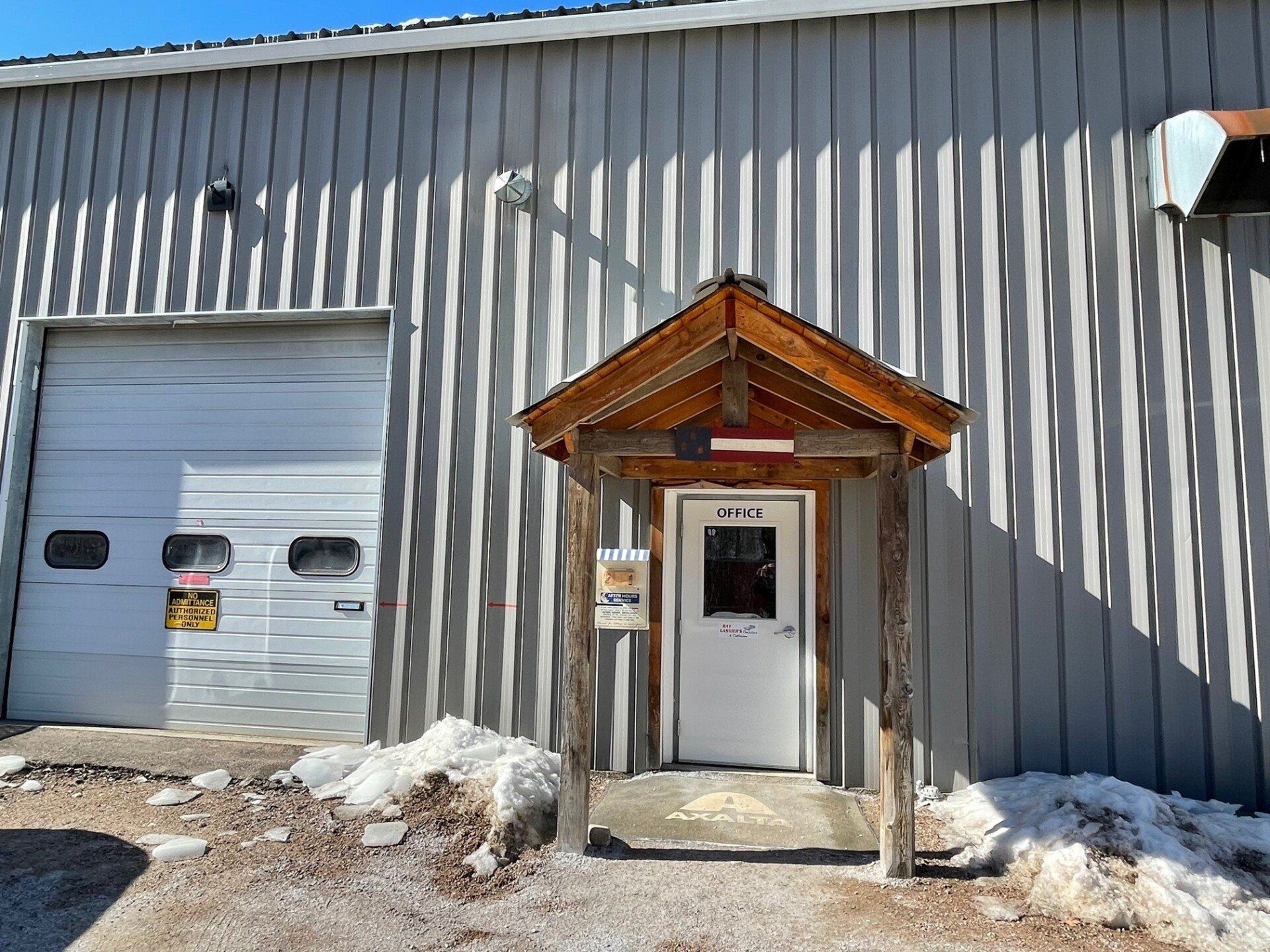 Office Front Door – Ray Lasnier’s Classics and Collision – Essex, VT