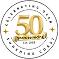 Celebrating 50 years servicing Sunshine Coast. Gold 