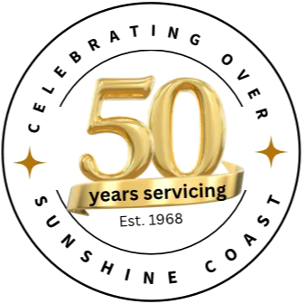 Celebrating 50 years servicing Sunshine Coast. Gold