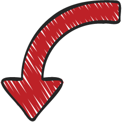 a red arrow is pointing down on a white background .