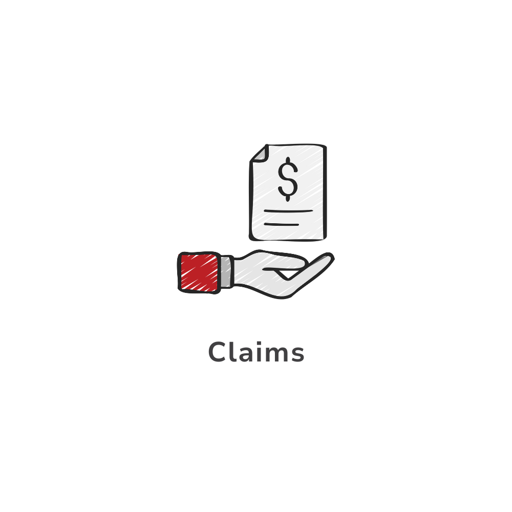 Claims: A hand is holding a piece of paper with a dollar sign on it.