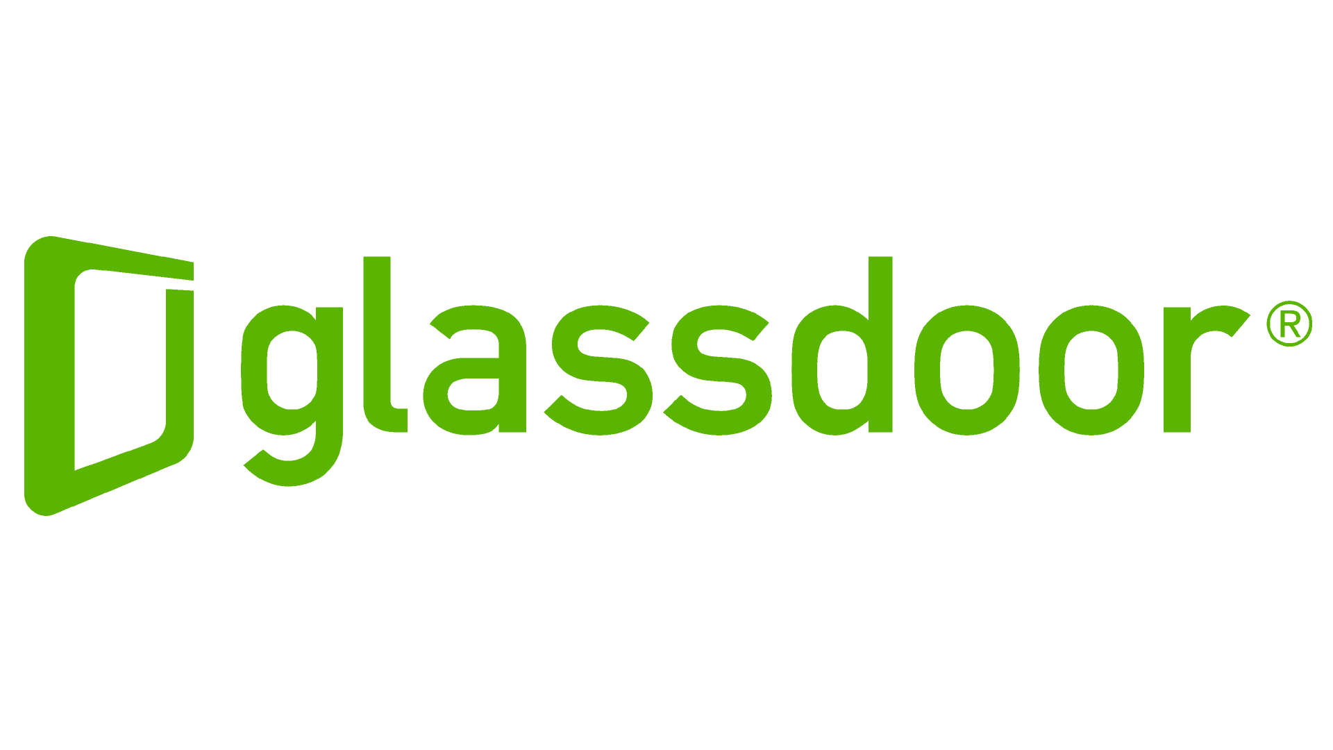 a green glassdoor logo on a white background