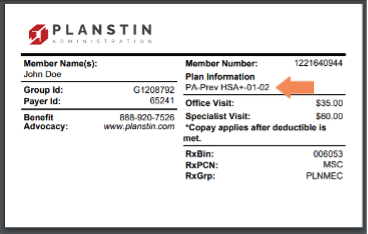 A screenshot of a planstin membership card