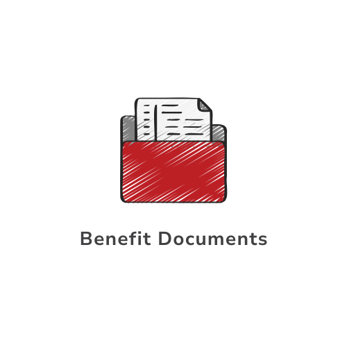 A red folder with a piece of paper in it.