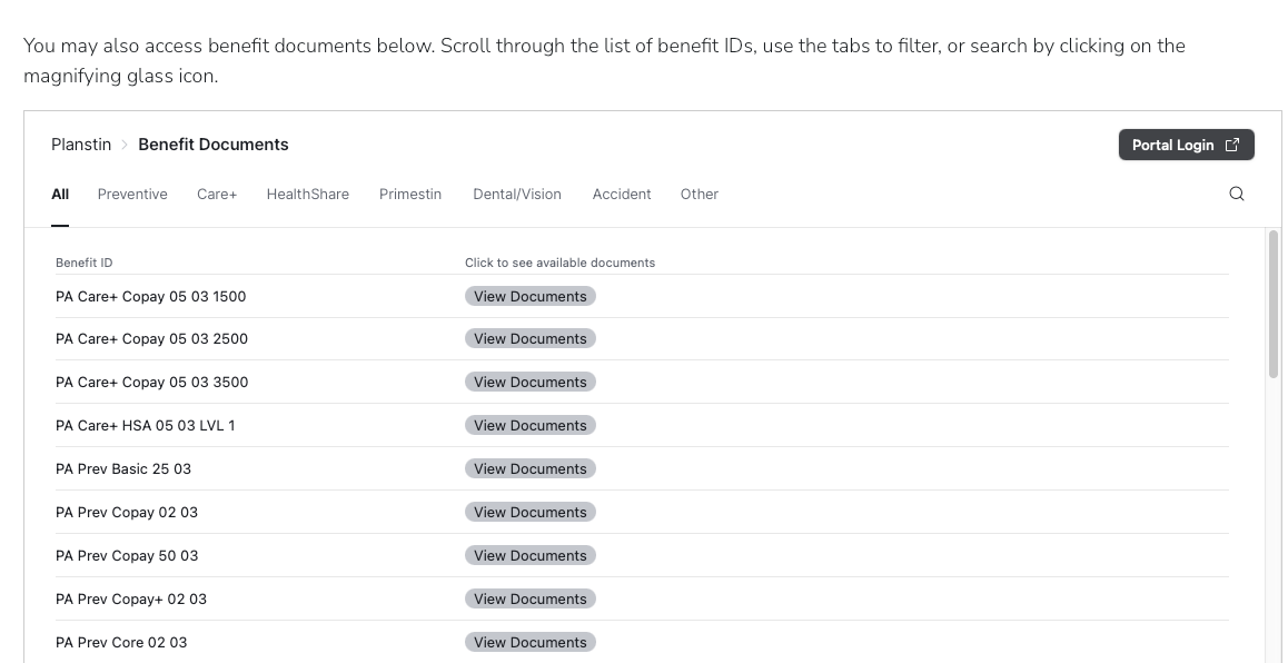 A screenshot of a search results for pa prev.
