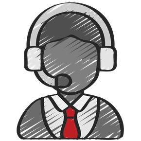 A drawing of a man wearing headphones and a tie.