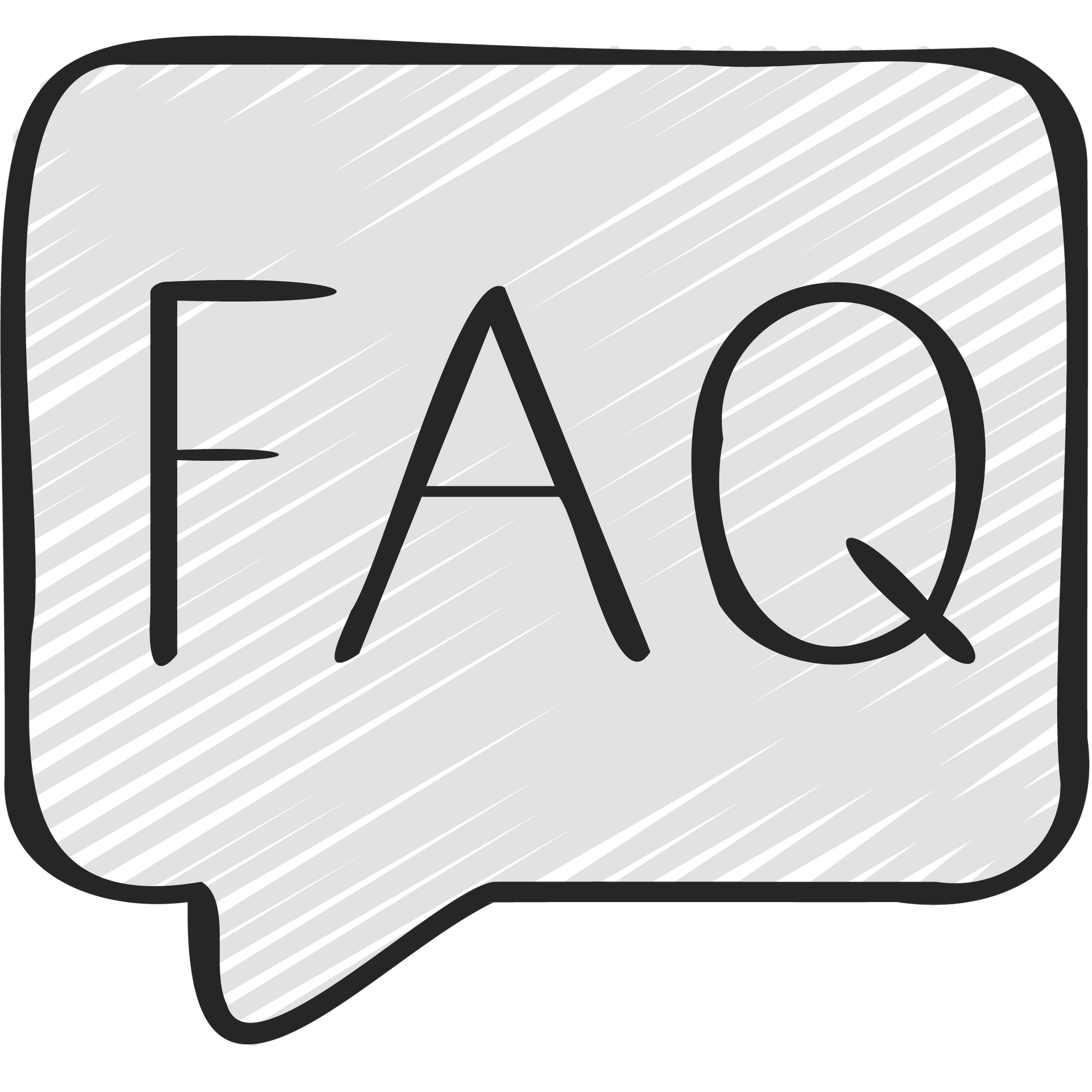 a speech bubble with the word faq on it