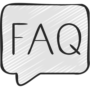 A speech bubble with the word faq written inside of it.