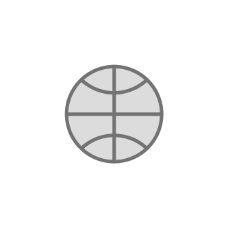 A gray basketball icon on a white background.