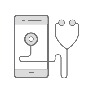 a stethoscope is attached to a cell phone .