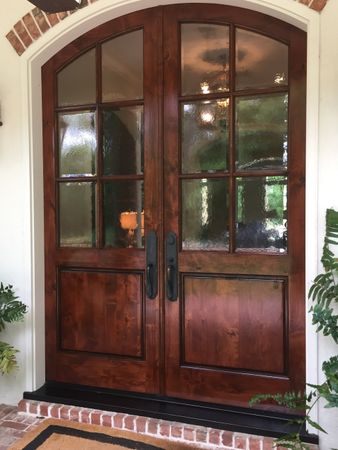 The Finished Product of Garage Door Refinishing, Houston, TX