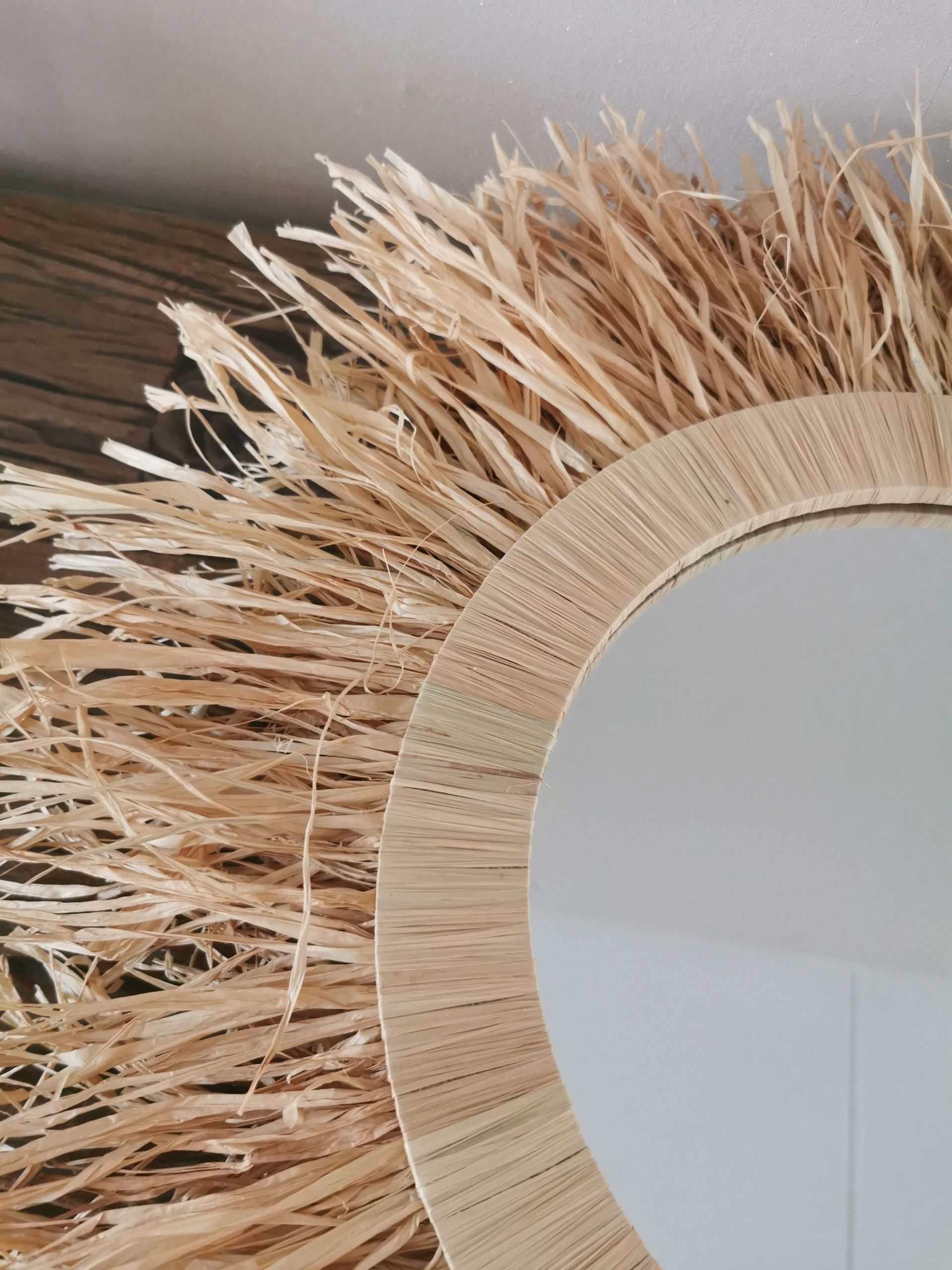 Raffia spiegel
