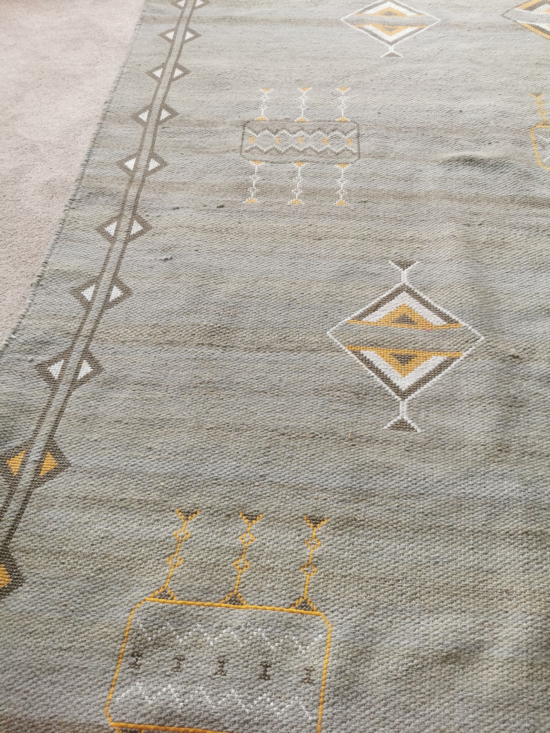 Vloerkleed lichtgrijs/ groen