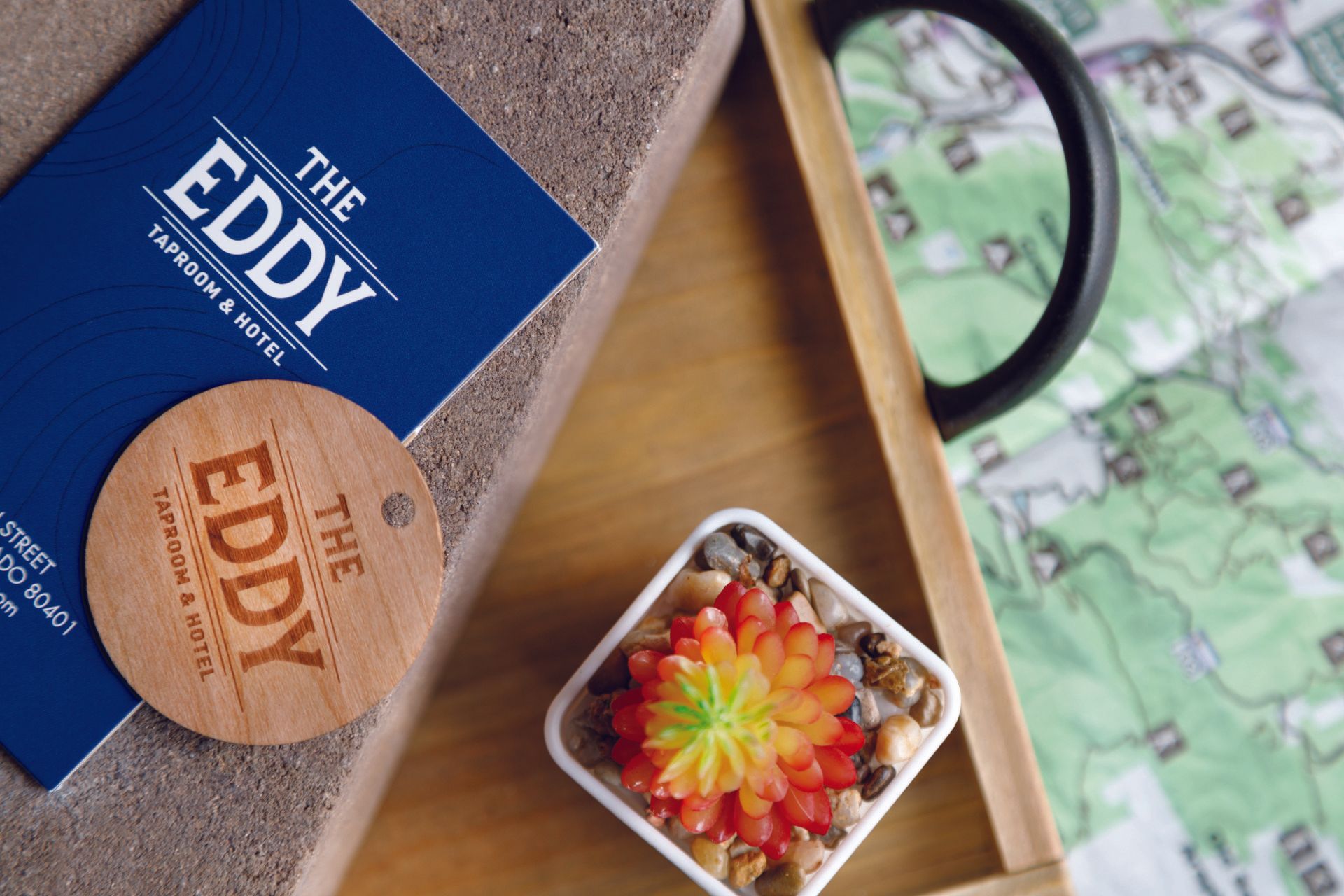 hotel logo and print material design