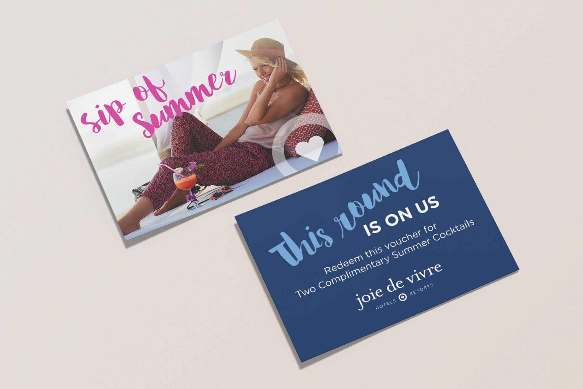 hotel promotion postcard and email