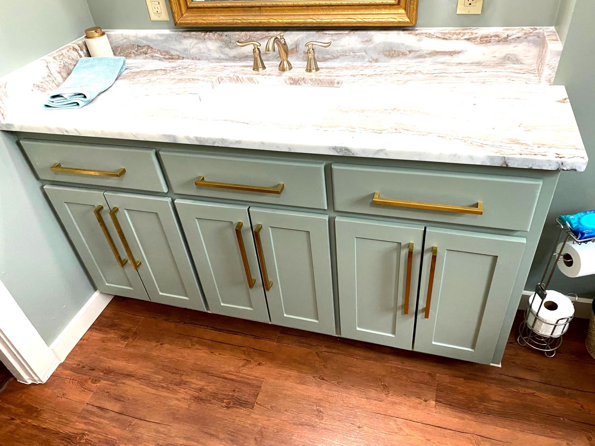 A bathroom vanity by remodeling contractors.
