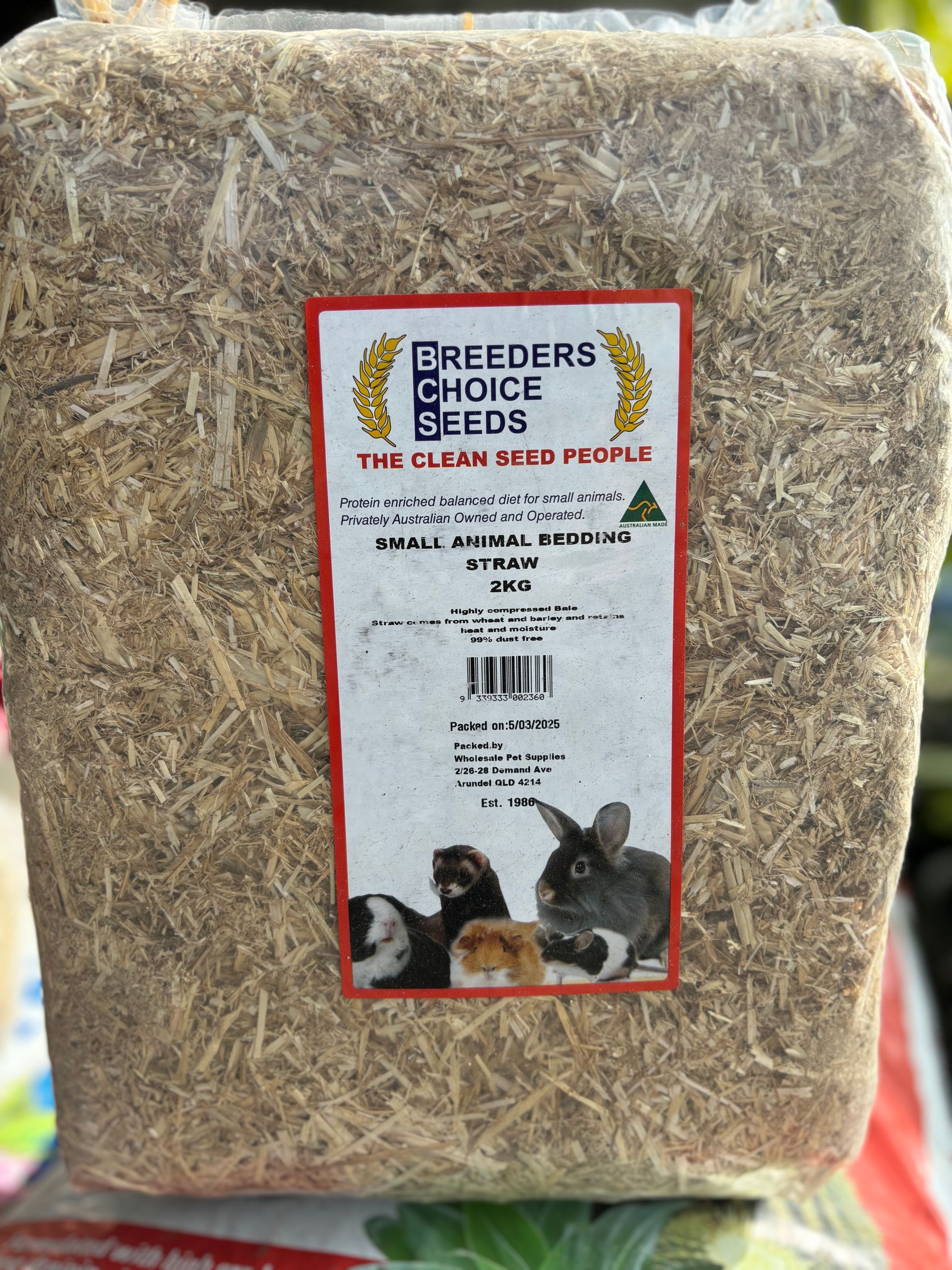 Breeders Choice Seeds Smalll Animal Bedding ~ Straw 2kg