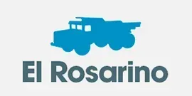 Logotipo de camión azul con el texto “El Rosario” debajo.