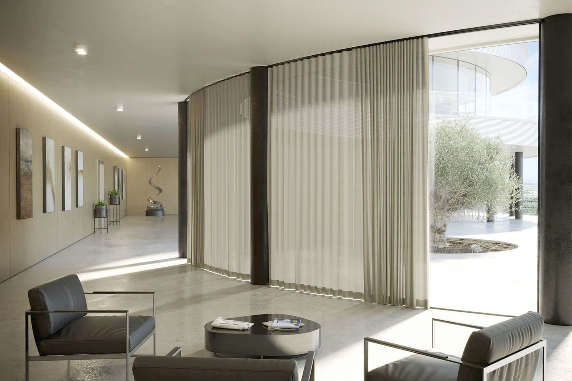 Un soggiorno con due sedie e un tavolo