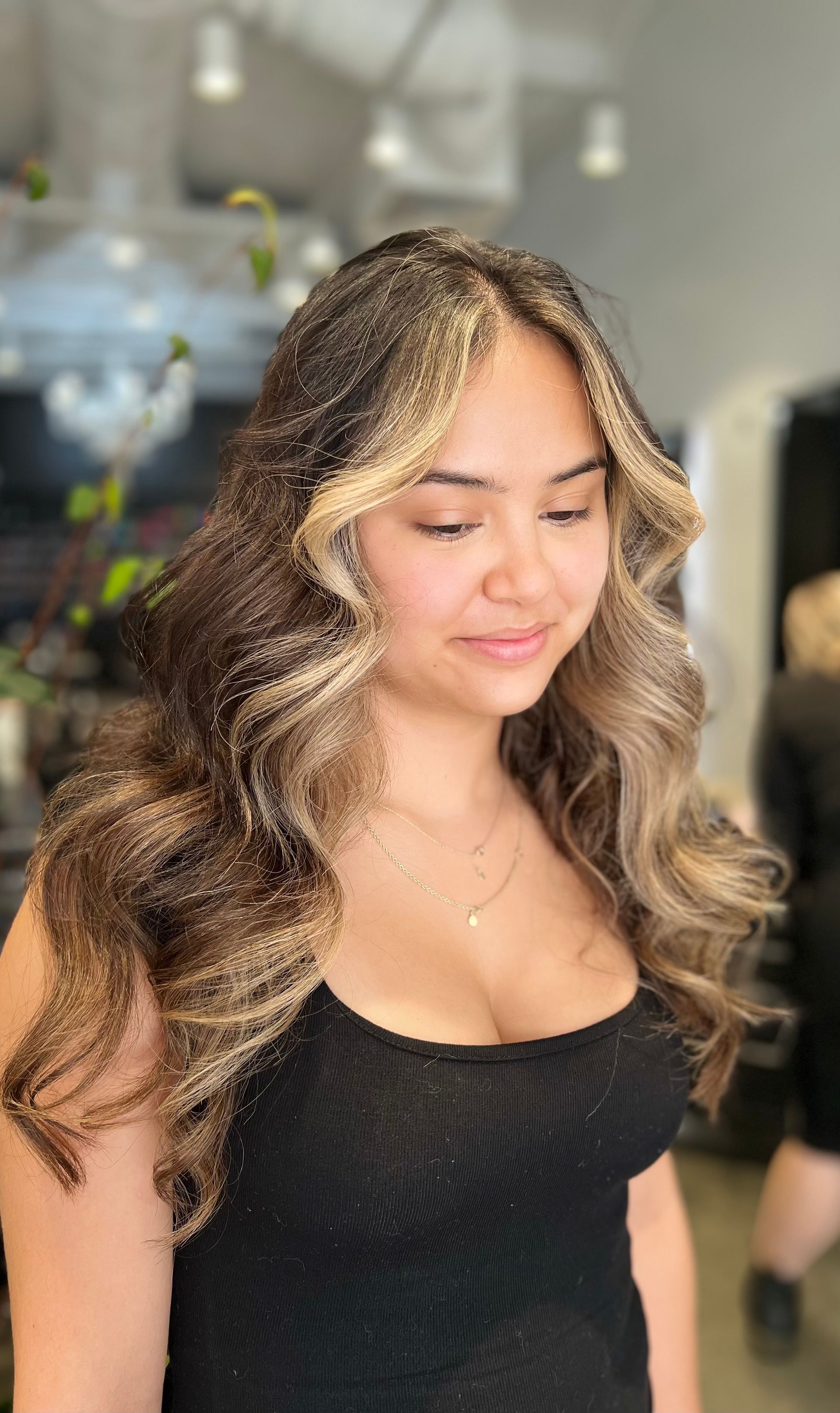 Woman With Dark to Blonde Ombre Hair, Styled in Waves — Studio 23 In Biggera Waters, QLD