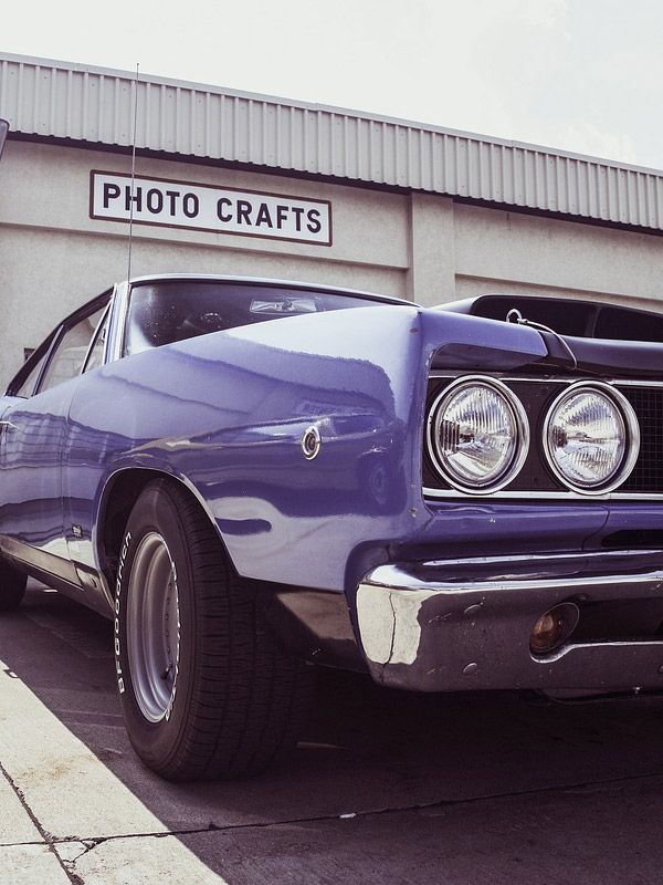 Front bumper on a purple GTO.