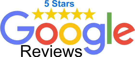A google logo with five stars on it