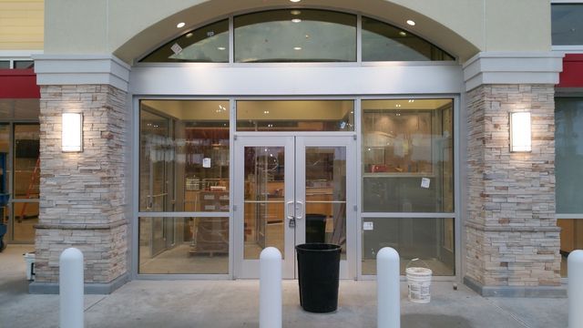 commercial glass door installed