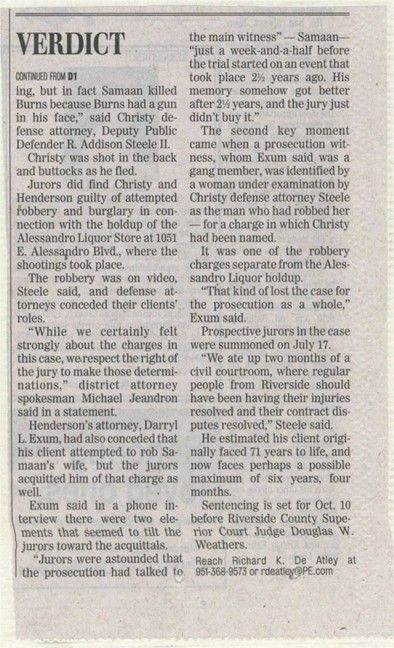 A Newspaper Article — Barbara, CA — Steele Law Firm