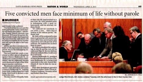 Five Convicted Men On A Newspaper — Barbara, CA — Steele Law Firm